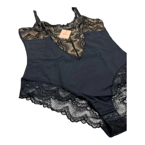 Pinsy Sculpting Lace Shapewear Bodysuit 1X BLACK NEW TAGS‎ NWT - Picture 4 of 9